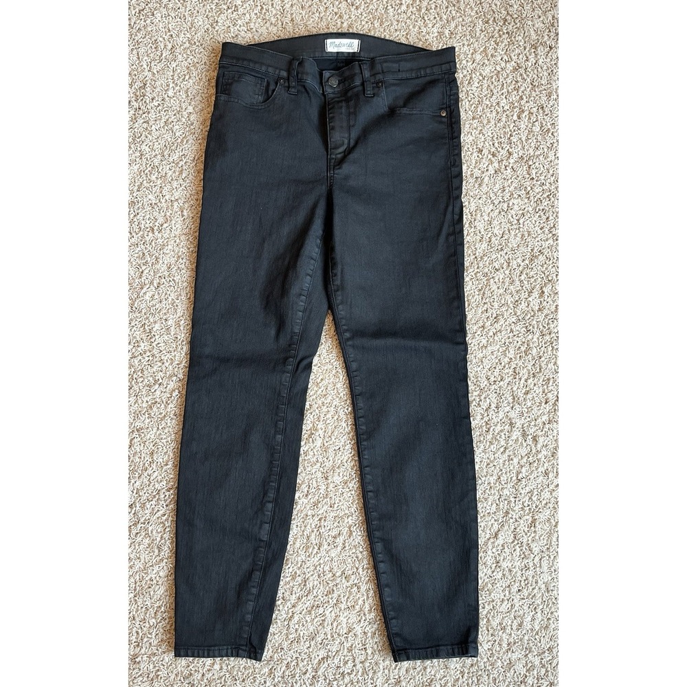 Madewell Women Jeans Size 32 Black Charcoal High Rise Skinny Stretch Denim Pants